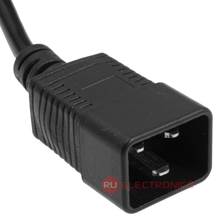 Шнур сетевой 3-х полюсный RUICHI SCZ, гнездо IEC C19 - вилка IEC C20, 3 м, 3x1.5 мм2