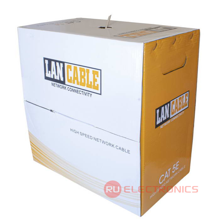 Кабель витая пара FTP 2х2х0,5 мм RUICHI, 24AWG, ССА/HDPE/PVC, CAT5e, 100 МГц, серый, бухта 305 м