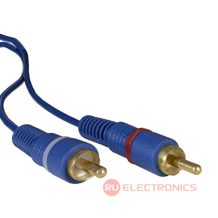 Аудио-видео шнур RUICHI 2 RCA - 2 RCA, 1.5 м, синий