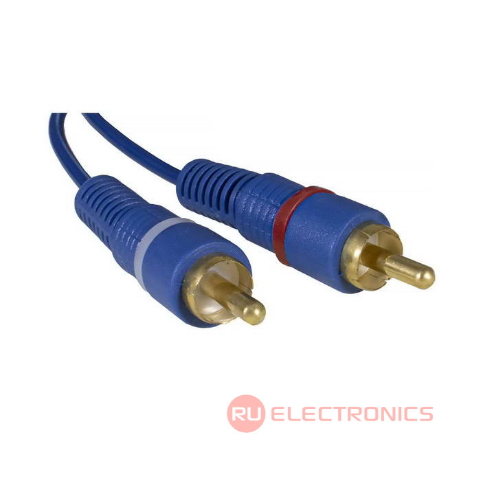 Аудио-видео шнур RUICHI 2 RCA - 2 RCA, 1.5 м, синий