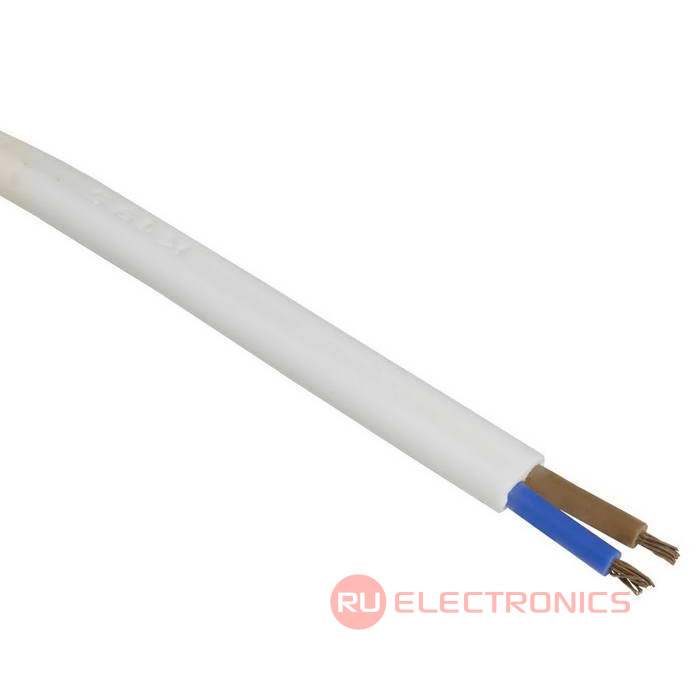 Сетевой шнур ШВВП-ВП S52 2х0.5 1.5м(б), Электрическая мануфактура, 2 провода, d провода   0.5 мм, длина 1.5 м, белый