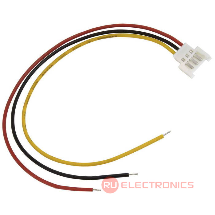 Комплект межплатного кабеля питания (вилка-розетка) RUICHI серии 5100, сечение проводника 0.12 мм2 (26AWG), 3 контакта, трехполюсный, шаг разъема 2.00 мм, 0…+80 °С, длина проводов 150 мм, цвет изоляции красный/чёрный/желтый, корпус разъема ПВХ