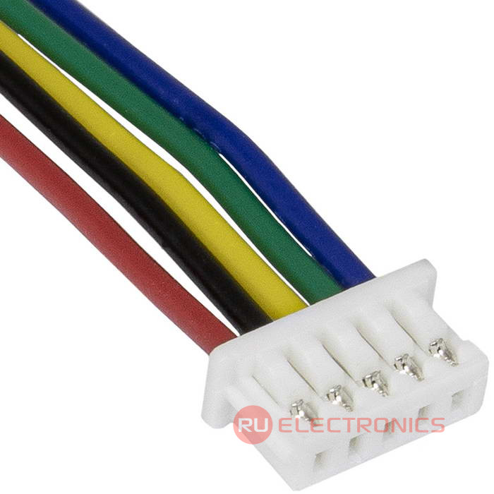 Разъём контактный RUICHI  SH 1,25mm 5pin 100mm F (гнездо) с 5 контактами 26AWG 10 см