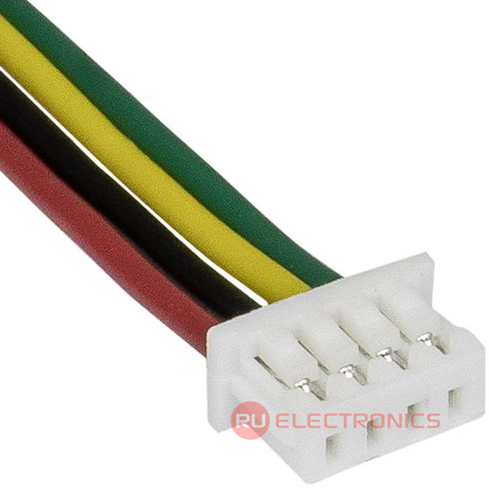 Разъём контактный RUICHI  SH 1,25mm 4pin 100mm F (гнездо)  с 4 контактами 26AWG 10 см