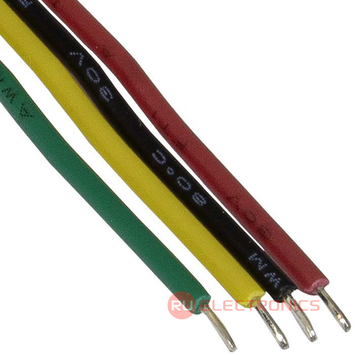 Разъём контактный RUICHI  SH 1,25mm 4pin 100mm F (гнездо)  с 4 контактами 26AWG 10 см