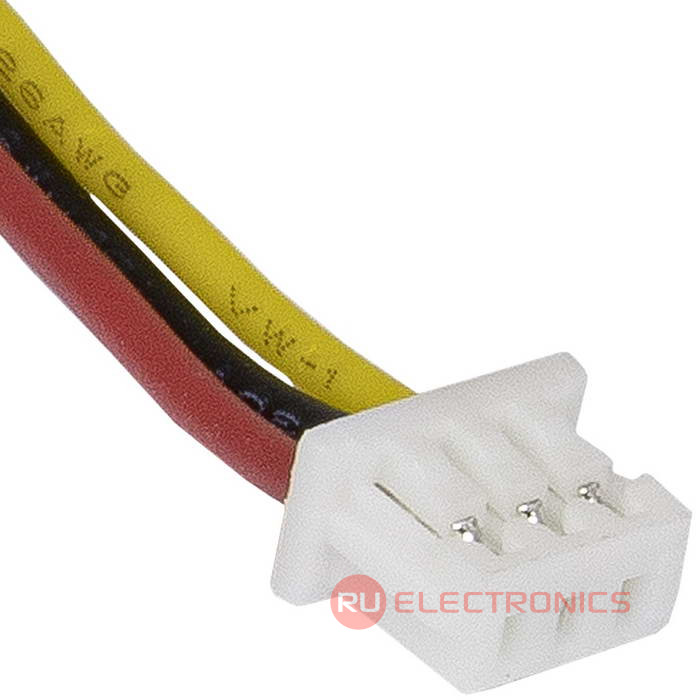 Разъём контактный RUICHI  SH 1,25mm 2pin 100mm F (гнездо)  с 3 контактами 26AWG 10 см