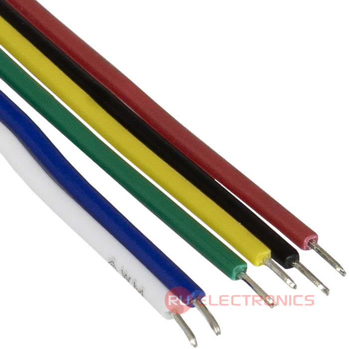 Разъём контактный RUICHI  SH 1,25mm 6pin 100mm M (штекер) с 6 контактами 26AWG 10 см