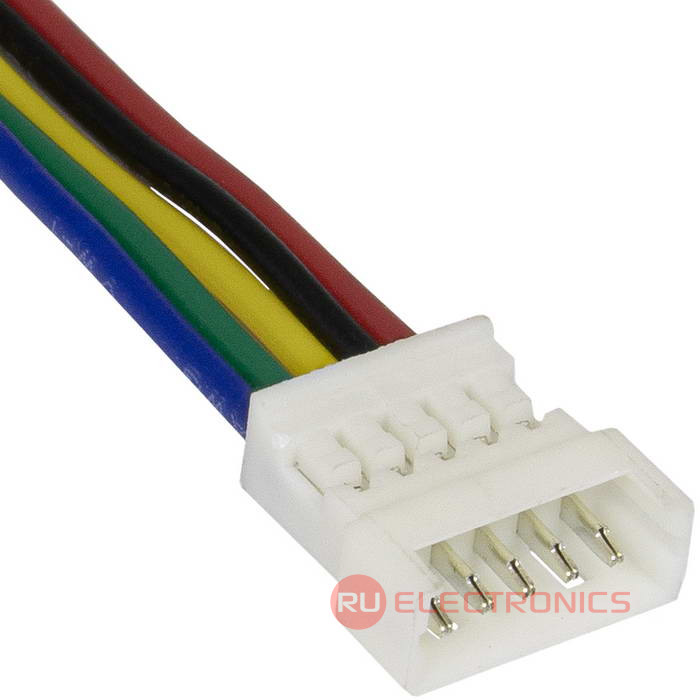 Разъём контактный RUICHI  SH 1,25mm 5pin 100mm M (штекер)с 5 контактами  26AWG 10 см