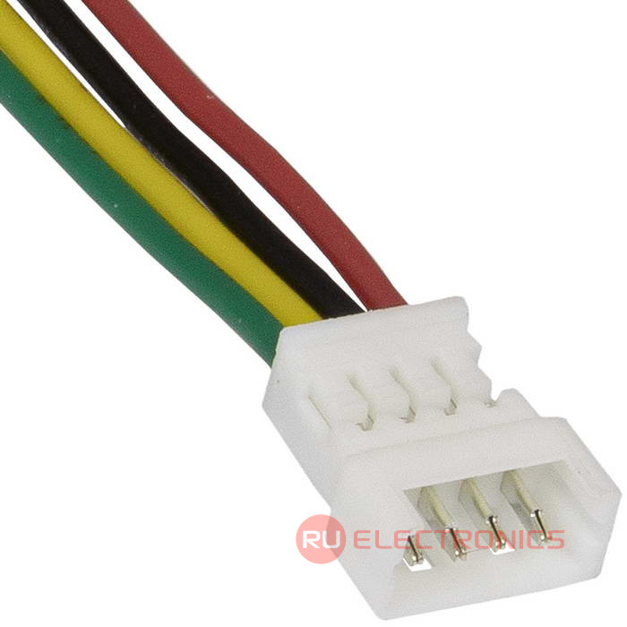 Разъём контактный RUICHI  SH 1,25mm 4pin 100mm M (штекер) с 4 контактами 26AWG 10 см