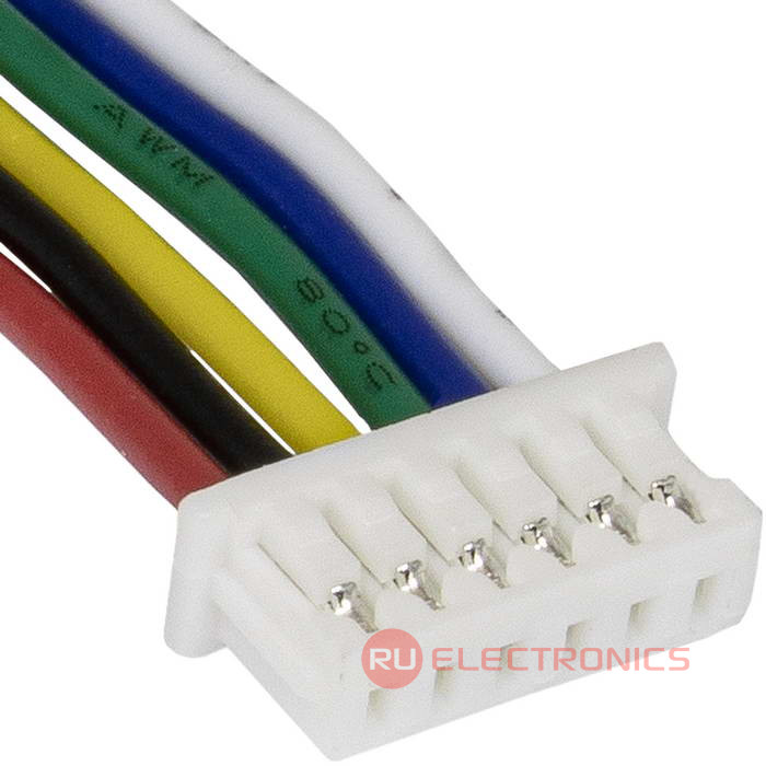 Разъём контактный RUICHI  SH 1,25mm 6pin 100mm F (гнездо) с 6 контактами  26AWG 10 см