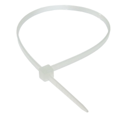 Хомут-стяжка кабельная нейлоновая неразъемная RUICHI, 250x4 мм, белая, упаковка 100 шт.
