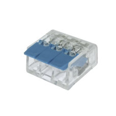 Клемма зажимная соединительная безвинтовая RUICHI PCT-413 на 3 провода, 0,5-2,5 мм2, маркировка синяя, аналог WAGO