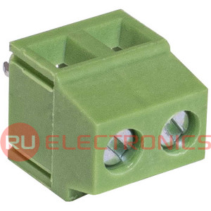 Винтовой модульный клеммный блок RUICHI RG381-3.81-02P, на плату, 2 контакта, шаг 3.81  мм