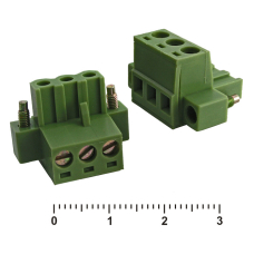 Клеммник разъемный винтовой прямой, розетка (F) RUICHI XY2500F-AS-3, 3 контакта с шагом 5,0 мм, 12 А, 28-12 AWG, 2,5 мм?, PA66