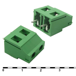 Винтовой клеммный блок RUICHI DG129-7.62-2 на 2 клеммы M3, шаг 7.62 мм, 20 А, 24-12 AWG