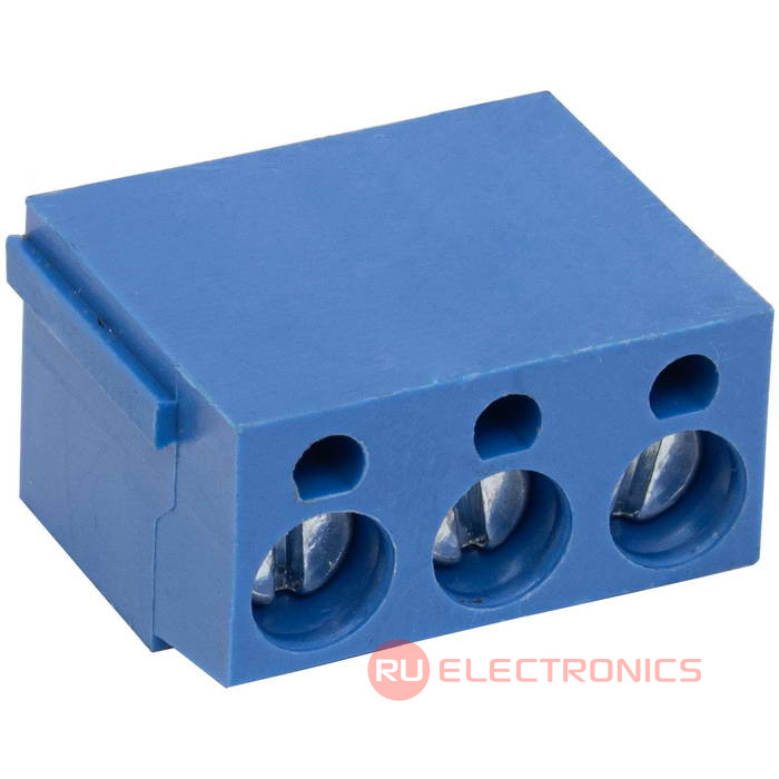 Винтовой модульный клеммный блок RUICHI RG300-5.0-03P, на плату, 3 контакта, шаг 5.00 мм Винтовой модульный клеммный блок RUICHI RG300-5.0-03P, на плату, 3 контакта, шаг 5.00 мм
