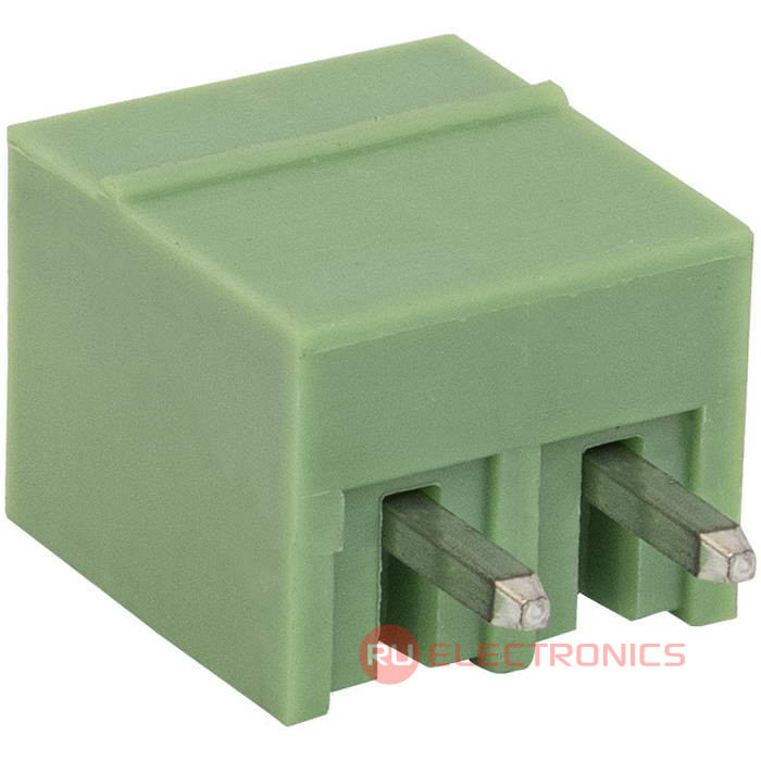 Разъемный клеммный блок на плату RUICHI 15ERGVC-3.5-02P, вилка (M), 2 контакта, шаг 3.50 мм Разъемный клеммный блок на плату RUICHI 15ERGVC-3.5-02P, вилка (M), 2 контакта, шаг 3.50 мм
