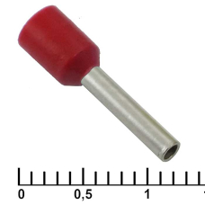 Наконечник втулочный изолированный RUICHI DN01510, 1.7x10 мм, 1.5 мм?, красный