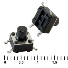 Тактовая кнопка RUICHI IT-1102WB, 6x6x7 мм, OFF-(ON), 50 мА, 12 В, 100 мОм