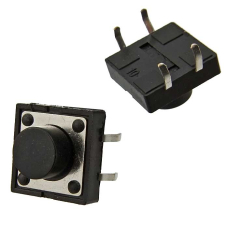 Тактовая кнопка RUICHI KAN1211-0751B, 12x12x7 мм, OFF-(ON), 50 мА, 12 В, 100 мОм, толкатель без отверстия
