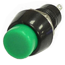 Кнопочный переключатель RUICHI  PBS-20B, OFF-(ON), зеленый
