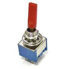 Микротумблер RUICHI MTS-203-E1, ON-OFF-ON, DPDT, 3 А, 250 В, 20 мОм, установочное отверстие 6,4 мм, 6 контактов красный колпачок