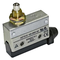 Выключатель путевой с удлиненным толкателем RUICHI AZ-7310, ON-(ON), SPDT, IP64, 10 А, 250 В, 15 мОм, пластик с металлической накладкой, крепление на панель