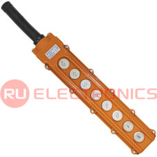 Пост 8-ми кнопочный на кабель RUICHI GB8-B104, 50х70х320 мм, 250 В, 5 А, 50 мОм, -25…+70 °С, пластик, крышка ABS, оранжевый