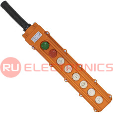 Пост 8-ми кнопочный на кабель RUICHI GB8-B107, 50х70х320 мм, 250 В, 5 А, 50 мОм, -25…+70 °С, пластик, крышка ABS, оранжевый