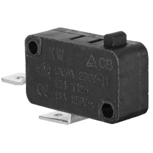 Микропереключатель RUICHI KW7-20, 16х10.5х28 мм, OFF-(ON), 2P, 250 В, 5 А, 30 мОм, -25...+85 °C