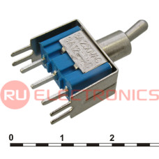 Микротумблер RUICHI MTS-102-A2T, ON-ON, SPDT, 3 А, 250 В, 20 мОм, установочное отверстие 6,4 мм, 3 контакта