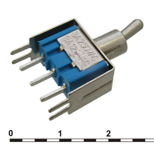 Микротумблер RUICHI MTS-102-A2T, ON-ON, SPDT, 3 А, 250 В, 20 мОм, установочное отверстие 6,4 мм, 3 контакта