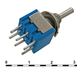 Микротумблер RUICHI MTS-202-A2, ON-ON, DPDT, 3 А, 250 В, 20 мОм, установочное отверстие 6 мм, 6 контактов