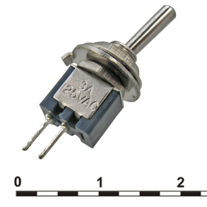 Микротумблер RUICHI SMTS-101-A2, ON-OFF, SPST, 3 А, 250 В, 50 мОм, установочное отверстие 5 мм, 2 контакта