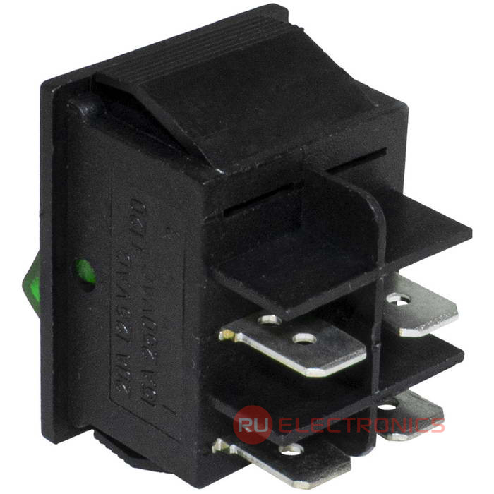 Клавишный переключатель RUICHI IRS-201-2C, ON-OFF, зеленый Клавишный переключатель RUICHI IRS-201-2C, ON-OFF, зеленый