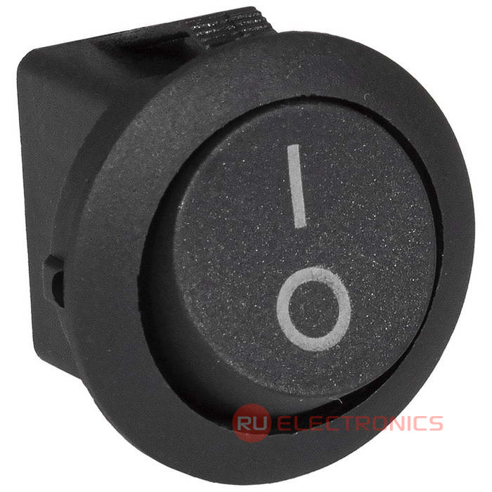 Клавишный переключатель RUICHI RS-101-8C, ON-OFF, черный Клавишный переключатель RUICHI RS-101-8C, ON-OFF, черный
