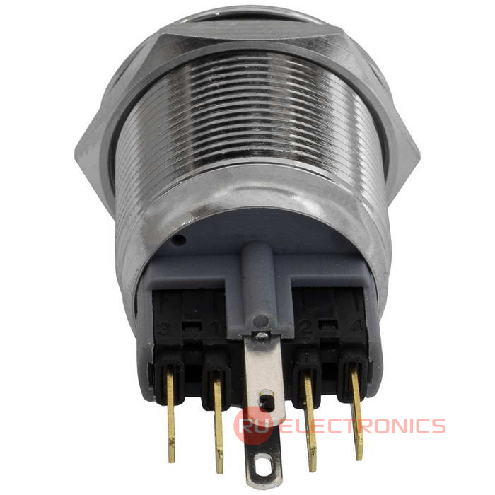 Кнопка антивандальная RUICHI GQ22-11E/B/N, ON-(OFF)+OFF-(ON), рабочая температура -  25…+55 °C, никелированная латунь Кнопка антивандальная RUICHI GQ22-11E/B/N, ON-(OFF)+OFF-(ON), рабочая температура -  25…+55 °C, никелированная латунь