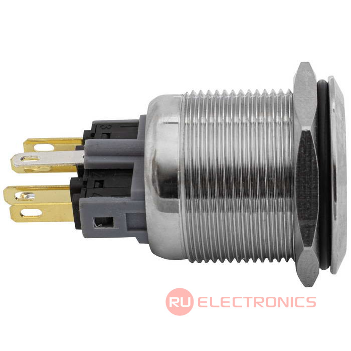 Кнопка антивандальная RUICHI GQ22-11E/B/N, ON-(OFF)+OFF-(ON), рабочая температура -  25…+55 °C, никелированная латунь Кнопка антивандальная RUICHI GQ22-11E/B/N, ON-(OFF)+OFF-(ON), рабочая температура -  25…+55 °C, никелированная латунь