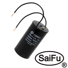 Пусковой конденсатор SAIFU CBB60, 10 мкФ, 630 В, с проводом