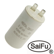 Пусковой конденсатор SAIFU CBB60, 5 мкФ, 450 В, 2 клеммы