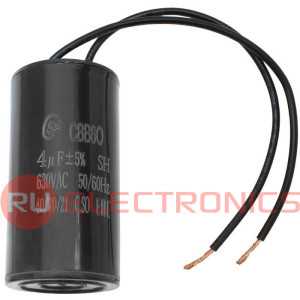 CBB60 4uF 630V WIRE SAIFU пусковой конденсатор 4 мкФ, 630 В, провод