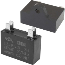 CBB61 1.2 uF 450V 4 PIN, SAIFU, пусковой конденсатор, 1.2 мкФ, ±5 %, 450 В, 4 клеммы