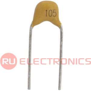 1uF/50V X7R, MLCC керамический конденсатор RUICHI, 1 мкФ, 50 В, X7R, ±10%, выводной