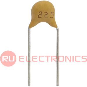 2.2uF/50V X7R, MLCC керамический конденсатор RUICHI, 2.2 мкФ, 50 В, X7R, ±10%, выводной