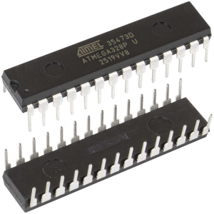 ATMEGA328P-PU, микроконтроллер Microchip, 8 bit, AVR, EEPROM 1кБ, SRAM 2кБ, Flash 32кБ,    корпус DIP-28 (0.300