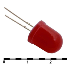 Светодиод RUICHI, 10 мм, красный, угол излучения 20 градусов