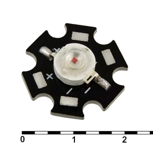 Светодиод мощный RUICHI, 3 Вт, 2.2 В, 50-65 Лм, красный
