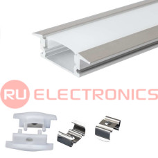 Профиль для светодиодной ленты RUICHI врезной алюминиевый 508-2, 2 м