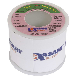 Припой ASAHI Sn99.3/CU0.7 d0.6mm 250g бессвинцовый, с флюсом CLF5160