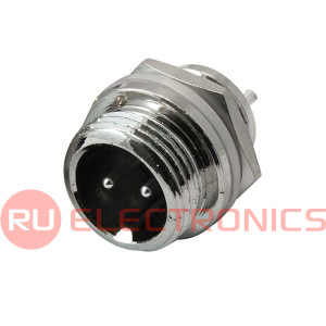 Разъём цилиндрический малогабаритный RUICHI GX12M-2B, 2 контакта